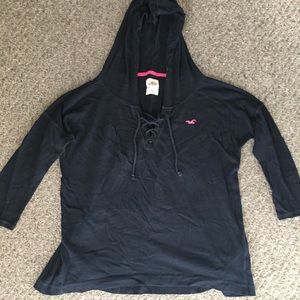 Hollister Blue top 3/4 sleeves